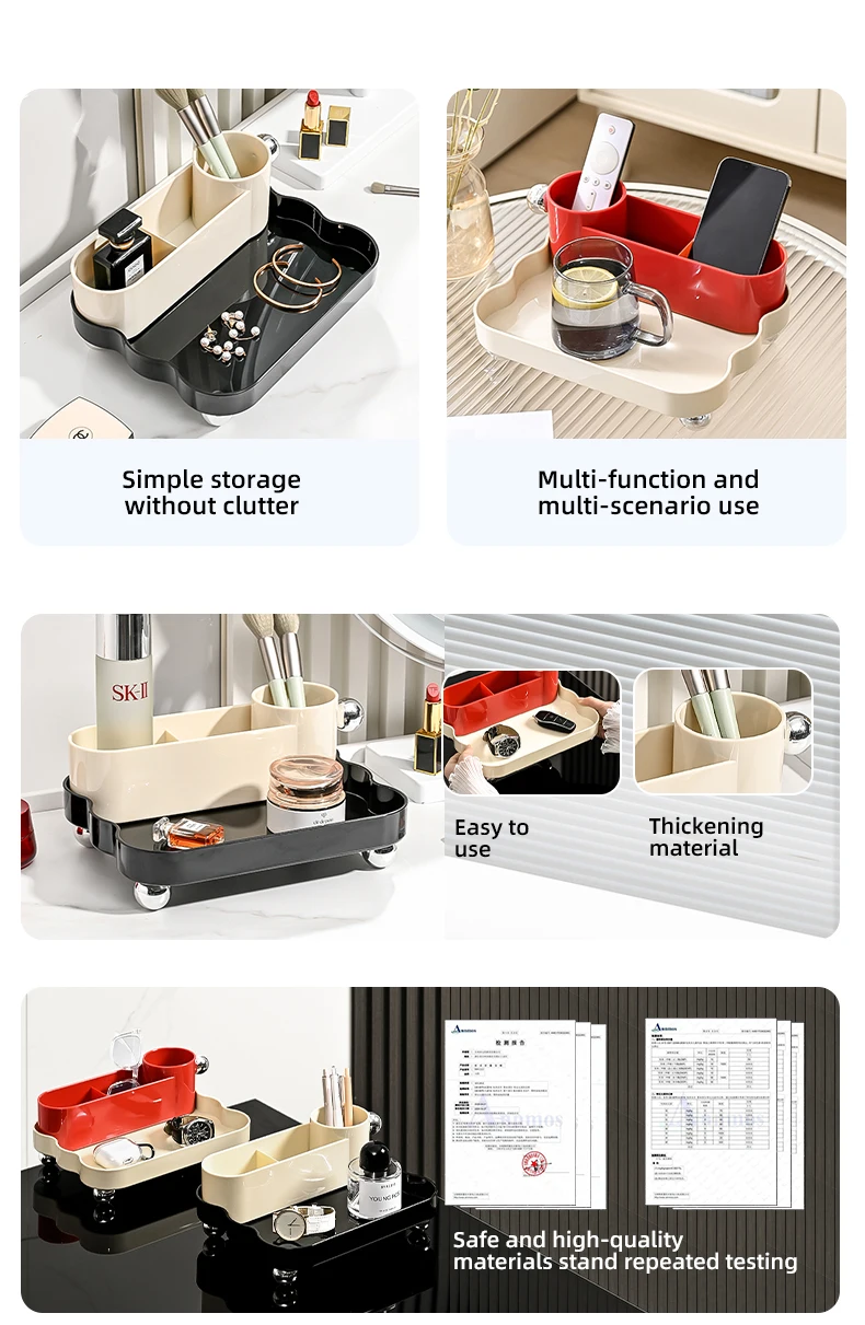 Wannuo Plastic Desktop Tray Entryway Storage Organizer Customizable Logo Storage Tray Stylish Plastic Storage Tray manufacture