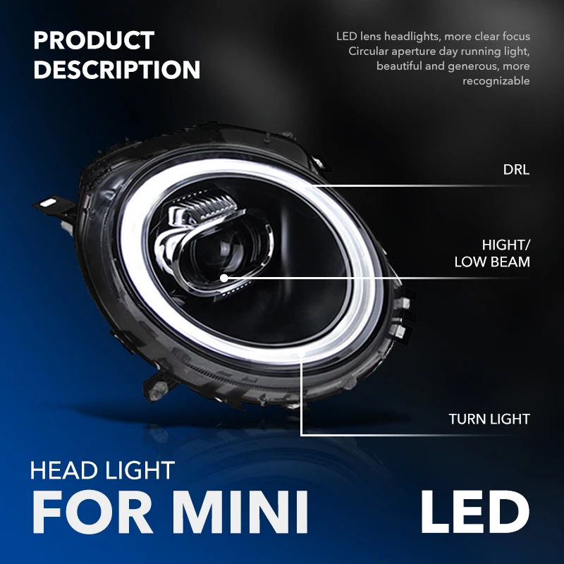 product auto lighting systems led headlight for mini countryman r60 headlights 2011 2016 head light led head lamp plug and play136-3