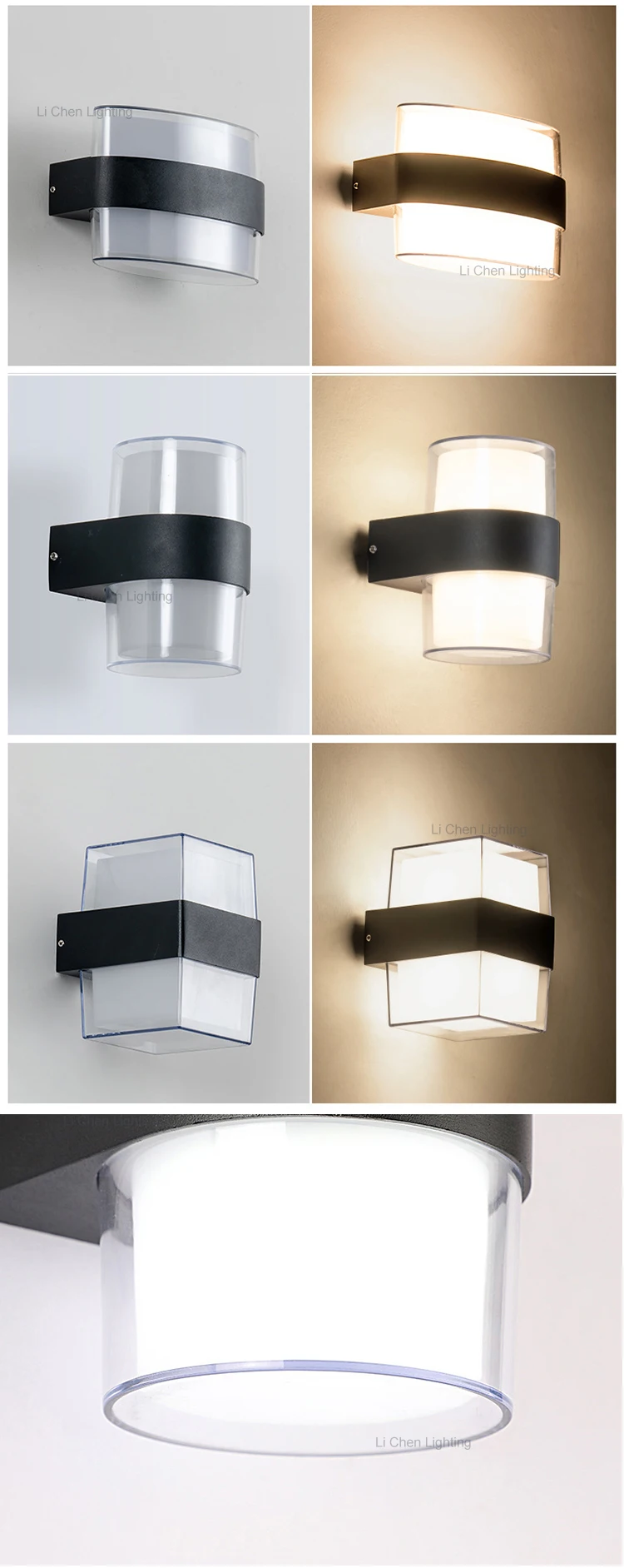 bd12 modern waterproof 85 265v up down sconce lighting led wall light for corridor garden hotel home decor -4