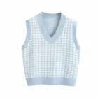 Vest Casual Fashion Sleeveless Vest Sweater Women Pullover Casual V Neck Knitted Sweater Winter Cute Korean Sweater 2020