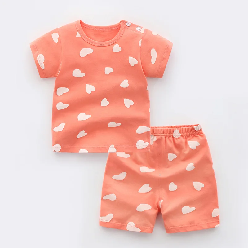 manufacturer ODM/OEM Baby Short Sleeve Set Cotton Baby T-Shirt Clothing 2 Piece Baby Shorts Set Wholesale