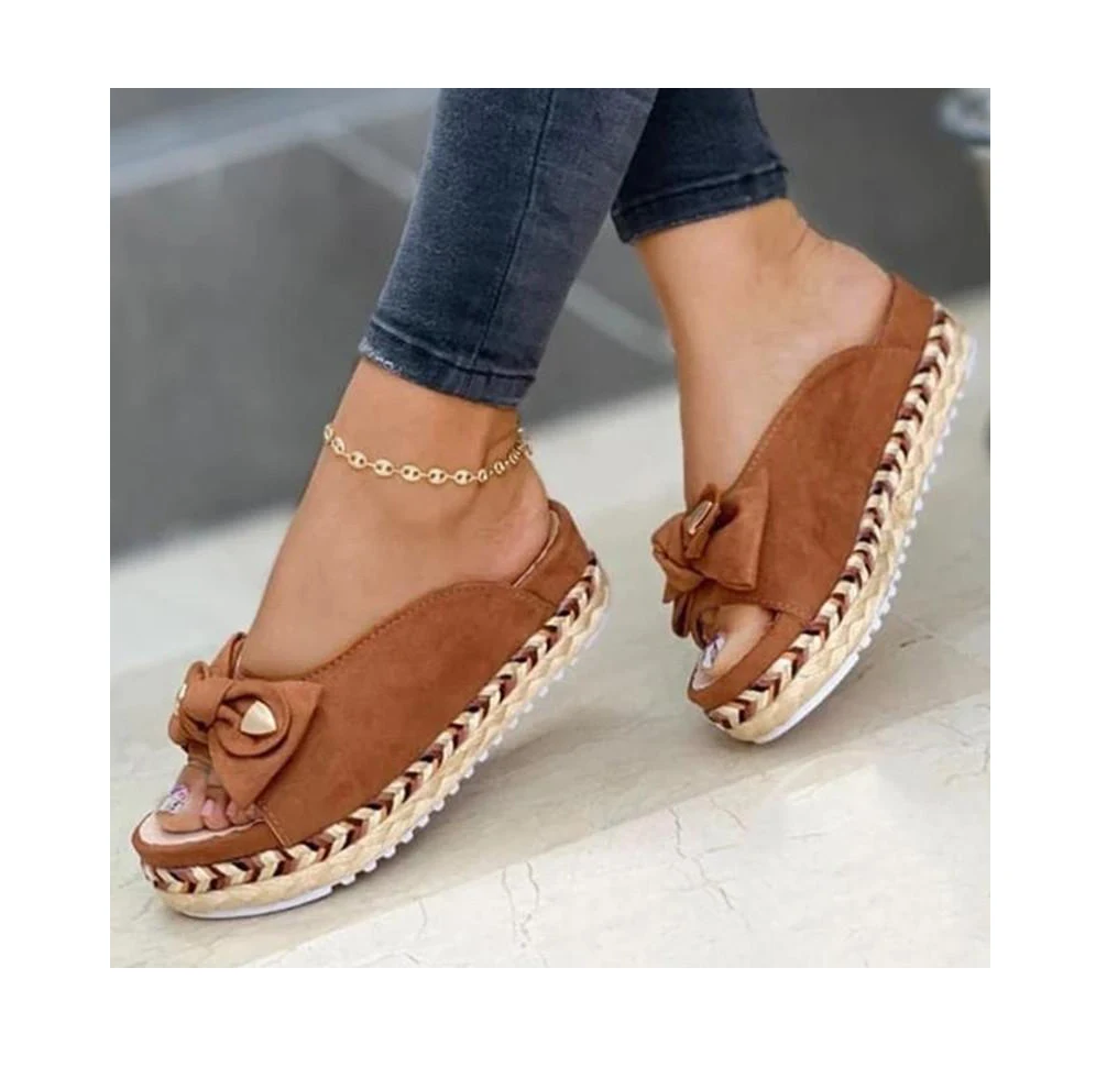 Wholesale Casual Flat Chunky Heels Fashion 2024 Summer Women Slipper Sandals Platform Sandals For Women