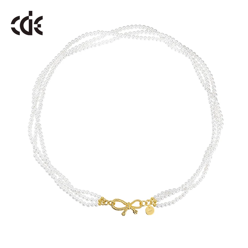 CDE YN1001 Fine Jewelry 925 Silver Wholesale 18K Gold Plated Necklace Women Pearl Choker For Gift