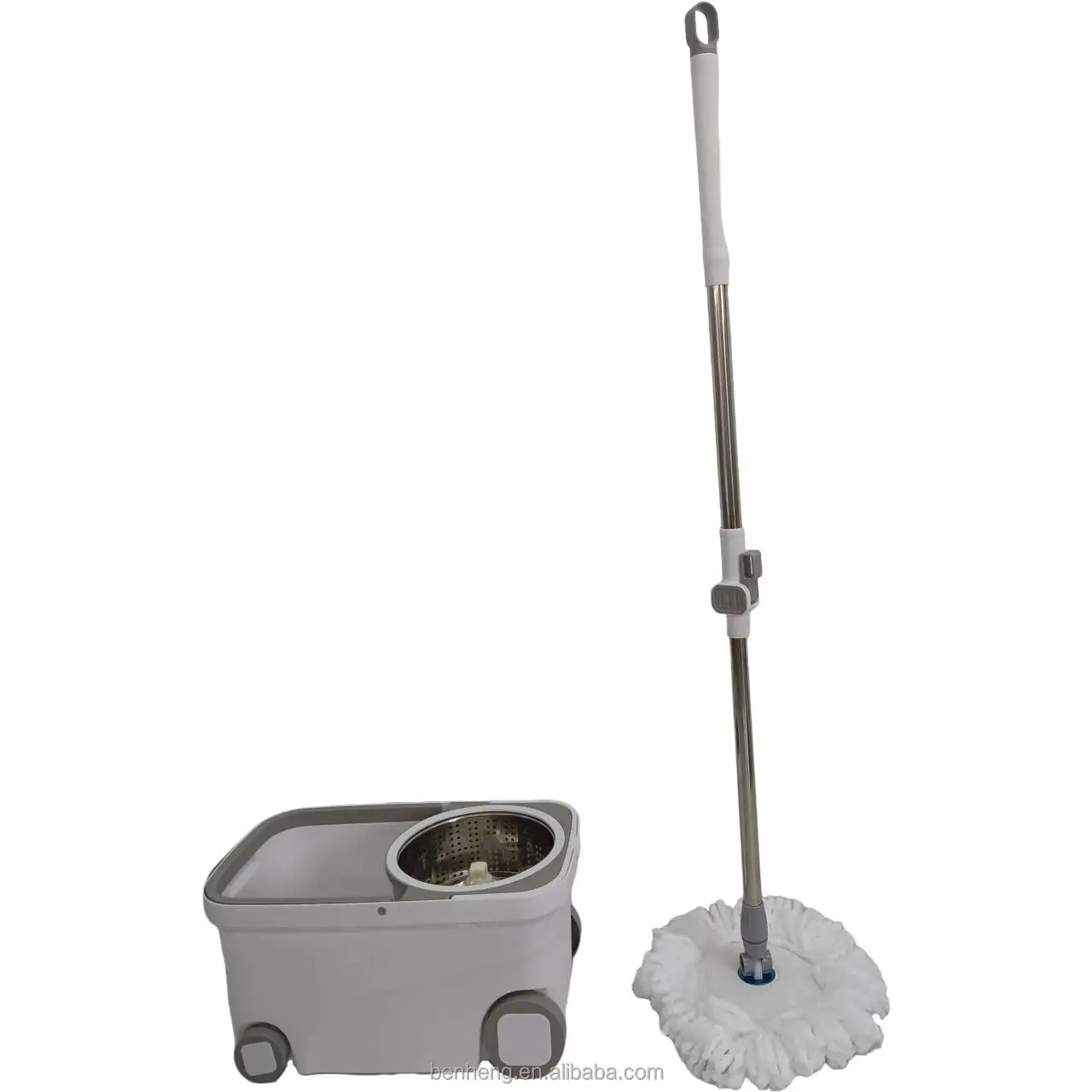 360 Rotary Microfiber Mob Set Steel Pole with Bucket and Wheels, Hands-Free Floor Cleaning Spinning Mop, Hot Sale in Brazil