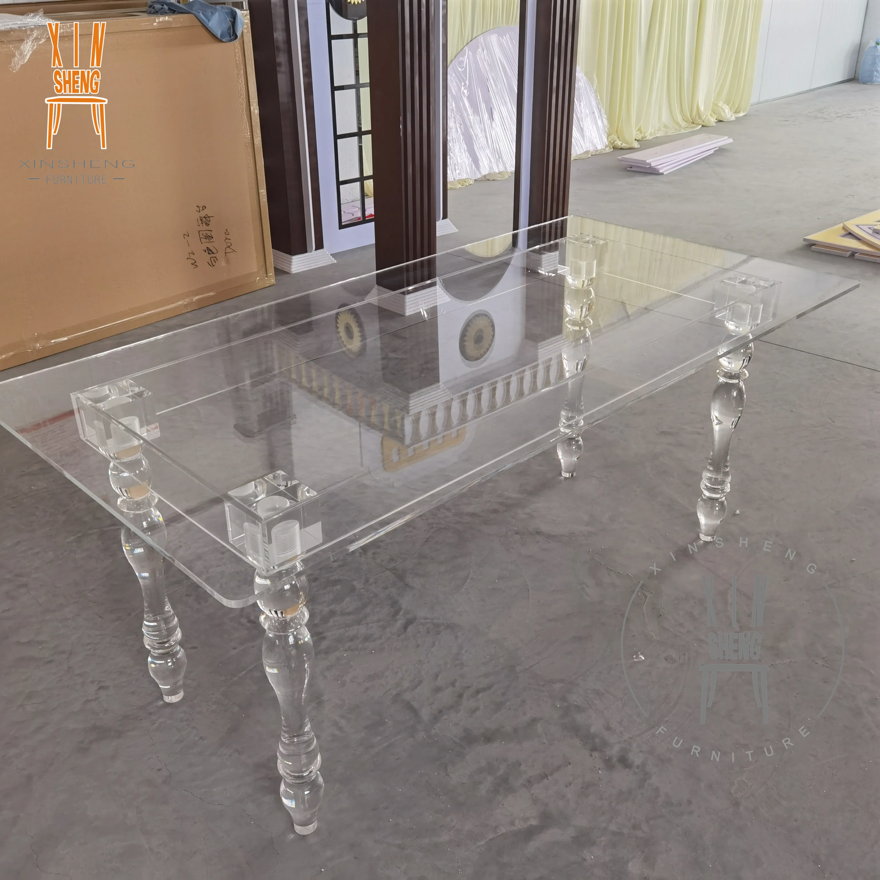 acrylic rectangle dining table