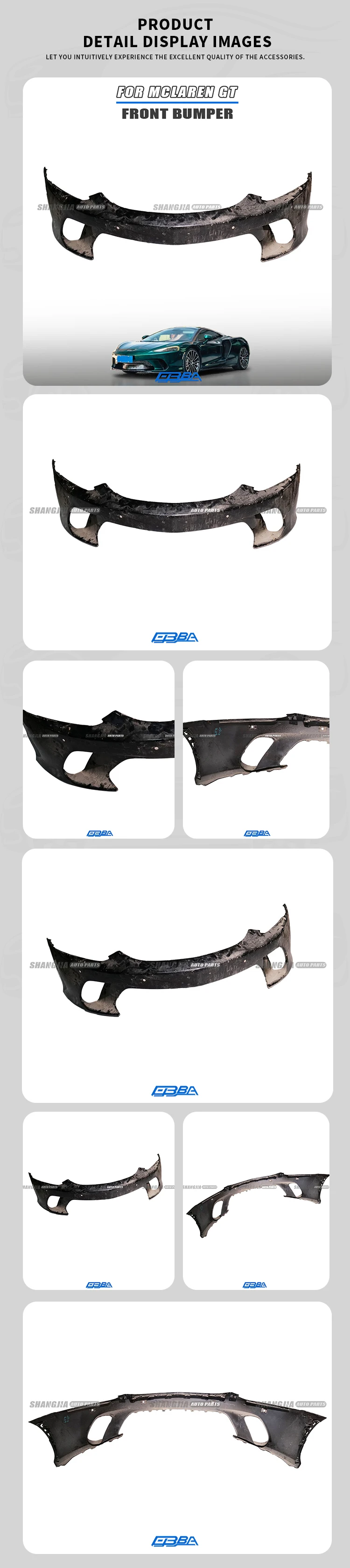 Original Part For Mclaren GT Front Lip ABS Plastic Upper Section Front Bumper OE 22AD405GP details