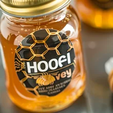 Custom Logo Waterproof Honey Self Adhesive Label Sticker Jam Food Bottle Honey Jar Packaging Label
