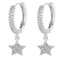 Pendant Star OEM Customized Zircon Pendant Hoop Earrings Small Dangle Star Mini Huggie Hoop Earrings