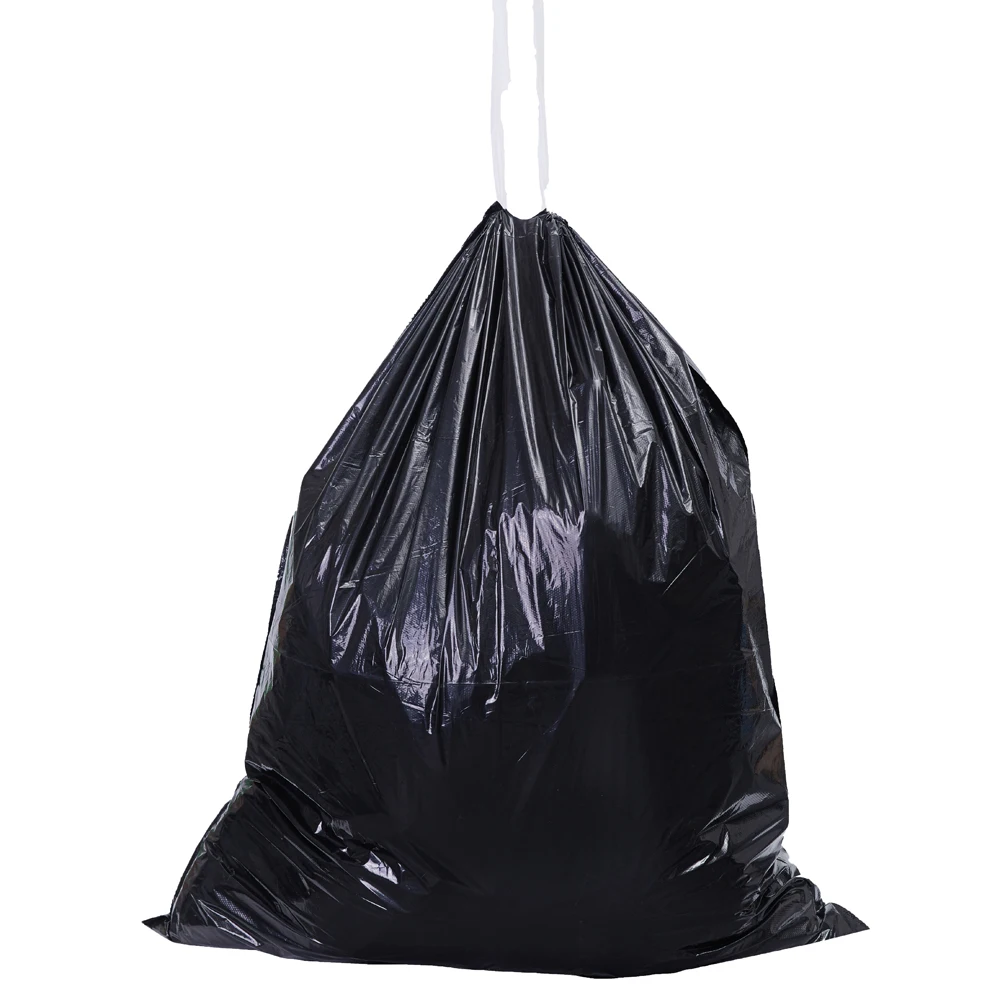 Heavy Duty Drawstring Black Bin Rubbish Waste Refuse Liners Bags Sacks 20x80L 