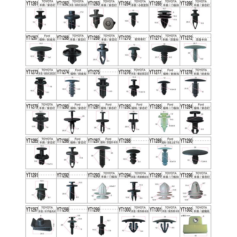 Universal Plastic Fender Clips, Push Bumper Fastener Rivet Clips With 6 Size Body Retainer Bumpers Clips manufacture