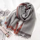 Wool Scarf 2021 New Autumn Wool Grid Scarf For Lady