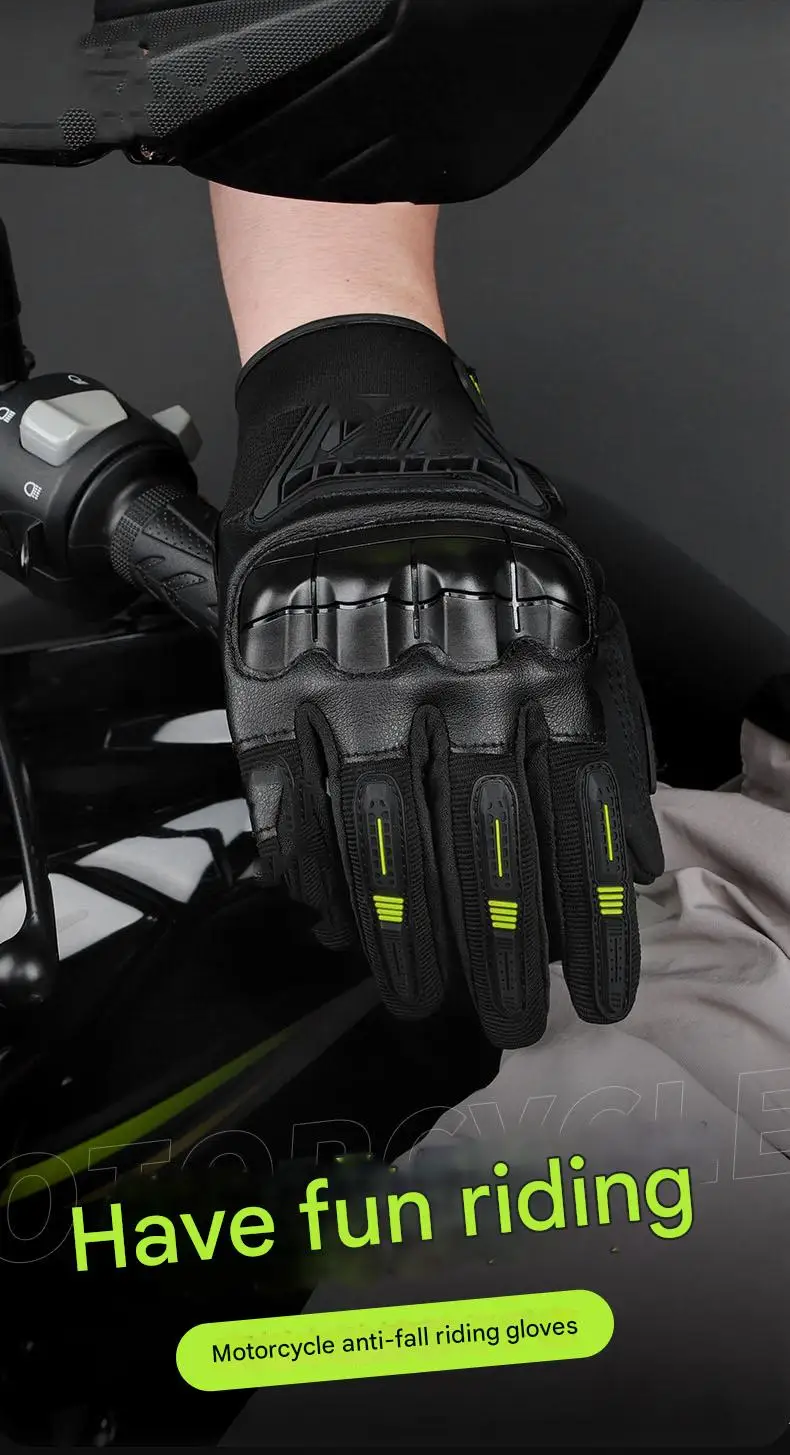 Long Finger Touch Screen Breathable Anti-Fall Gloves for Spring Summer Off-Road Riding Essential Motorcycle Accessory for Rider