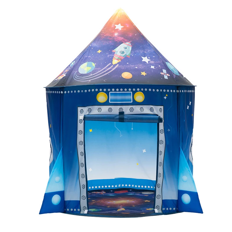 Space Castle Kids Playhouse Unique Space and Planet Design Rocket Ship Play Tent Waterproof Indoor Toy Tents for Boys Girls