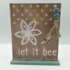 Wooden Beads Wood Decor Wooden Craft Home Decor MDF Table Sitter With Beads Jute Debossed Letters Flower