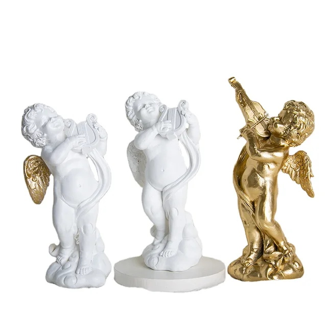 Cute wax table angel decoration ornaments European creative closet indoor Valentine's Day Cupid character statue resin crafts