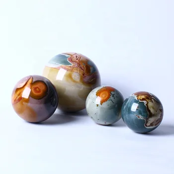 Wholesale High Quality Natural Healing Stones Polychrome Jasper Ocean stone Sphere Crystal Quartz Ball For Decoration