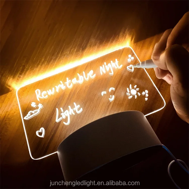 changing note board night light diy creative led