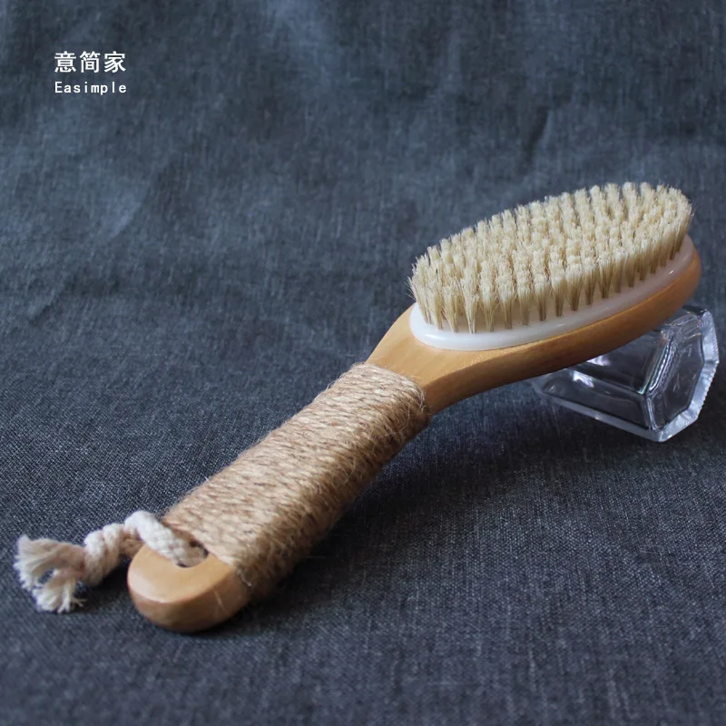 wood bristle chicken leg Scrub bath dry body brush rub back brush Massage brush