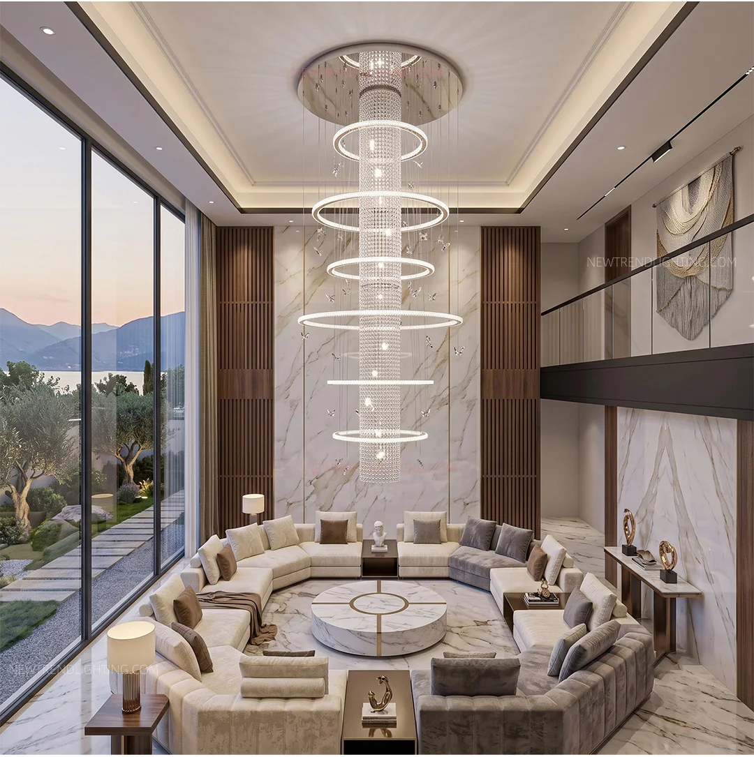 cpl 510 custom free form crystal chandelier luxury architectural led lighting manufacturer for villas foyers-5