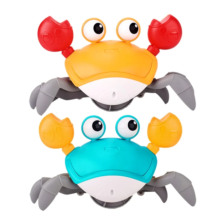 Electronic Sensing  Music Green Orange Crab Electronic Toy, Toy Crab, Crab Baby Toy