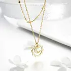 925 Sterling Silver Jewelry Silver 18k Gold Color Plating 925 Sterling Silver Jewelry Set Sun And Moon Design Fine Jewelry
