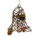 Bell 2021 Wholesale Metal Wire Jam Rattan Pinecone Bell Christmas Decoration