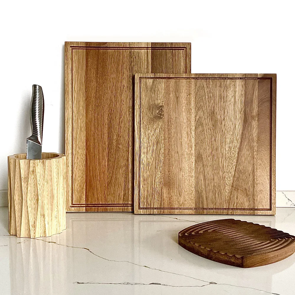 Customized Large Organic Walnut Acacia Bamboo Board Set Kitchen