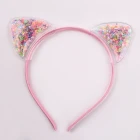 Hot Star Pink Kids Hairband Hot Sale Colorful Star Glitter Cartoon Round Pink Hair Band For Children Wholesale