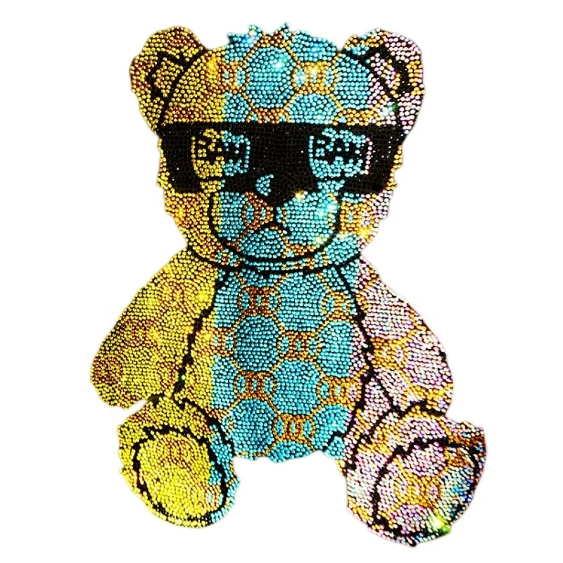 Bling Queen Crown Rhinestone Pattern heat transfer patches Custom Hotfix Rhinestone Design motif for T shirt