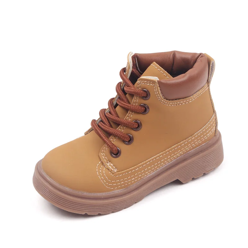 Baby Casual Solid Color British Style Baby Shoes High Top Front Lace-up Children's Shoes details