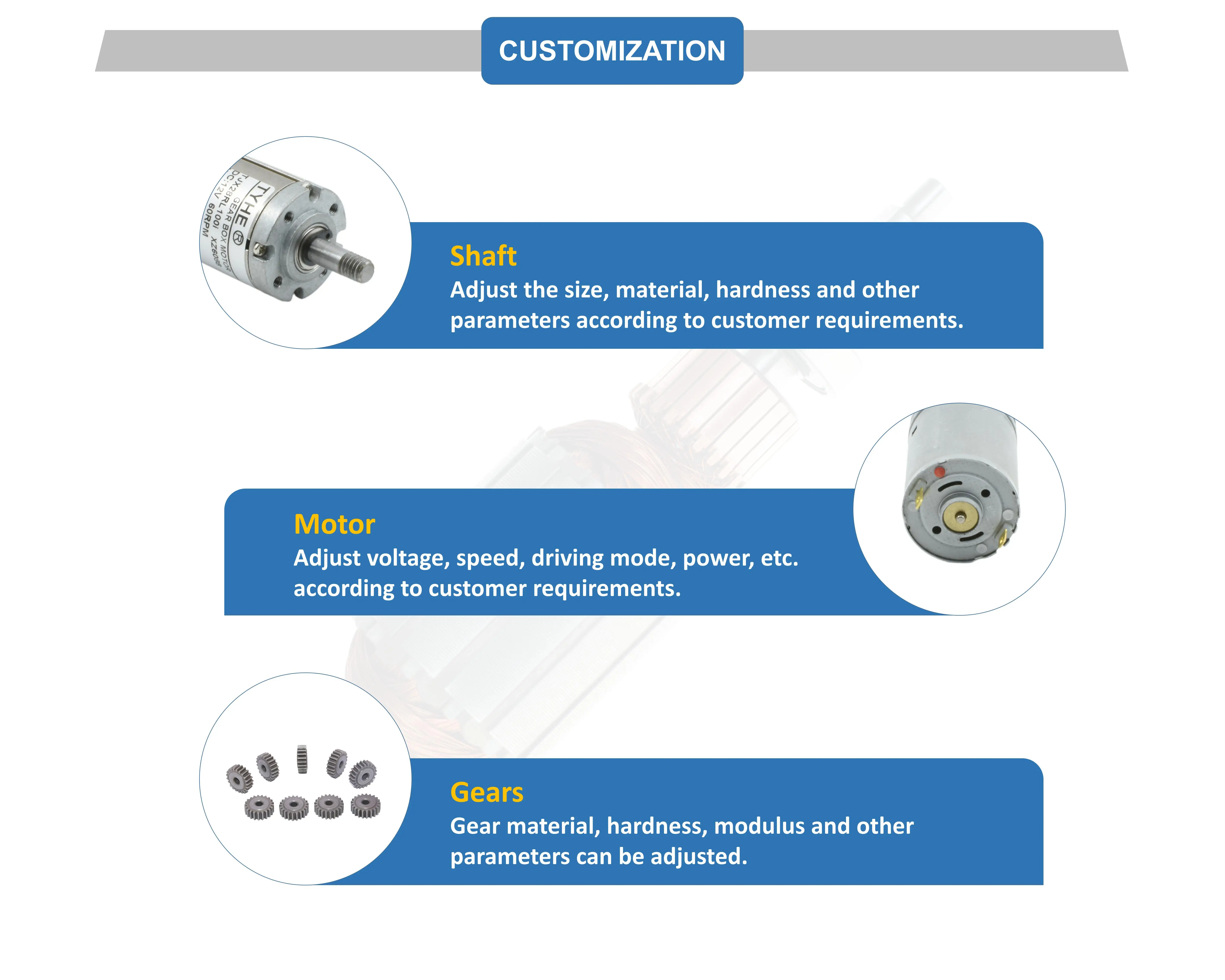 Geared Motor, TYHE, 500, 12v, 24v - detail 10