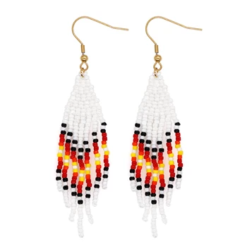 Go2BoHo American Southwest Tribal Drop Fringed Earrings Native Ethnic Jewelry Fashion Miyuki Seed Beads Tassel Earings for Women