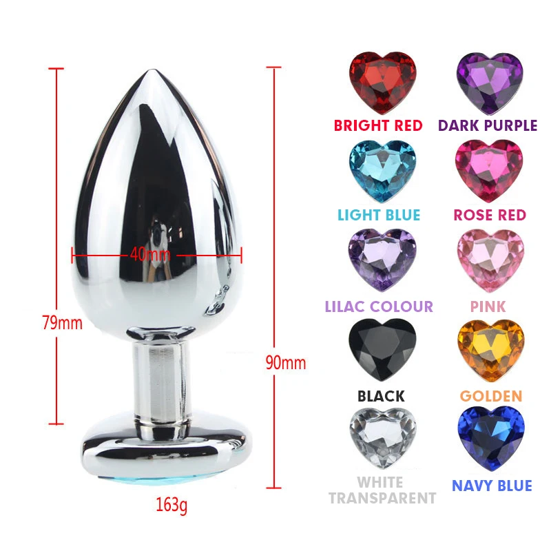 S M L Metal Anal Plug Stainless Sexy Toy Crystal Jewelry Anal Dildo