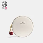 Coin Bag Coin Bag Customize Zip Around Round Leather Pocket Coin Purse