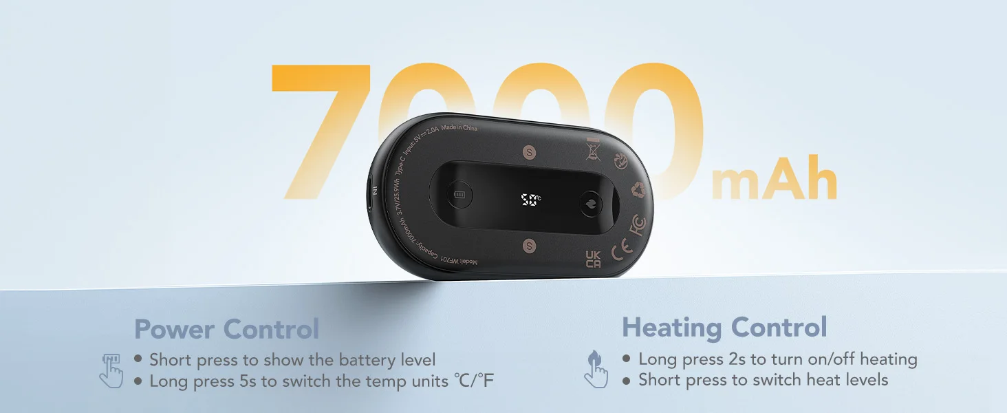 Hand Warmer, 7000mAh, Portable, 20W - detail 4