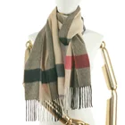 Check Scarf New Classic Winter Warm Soft Check Tassel Custom Designer Plaid 100% Wool Scarf