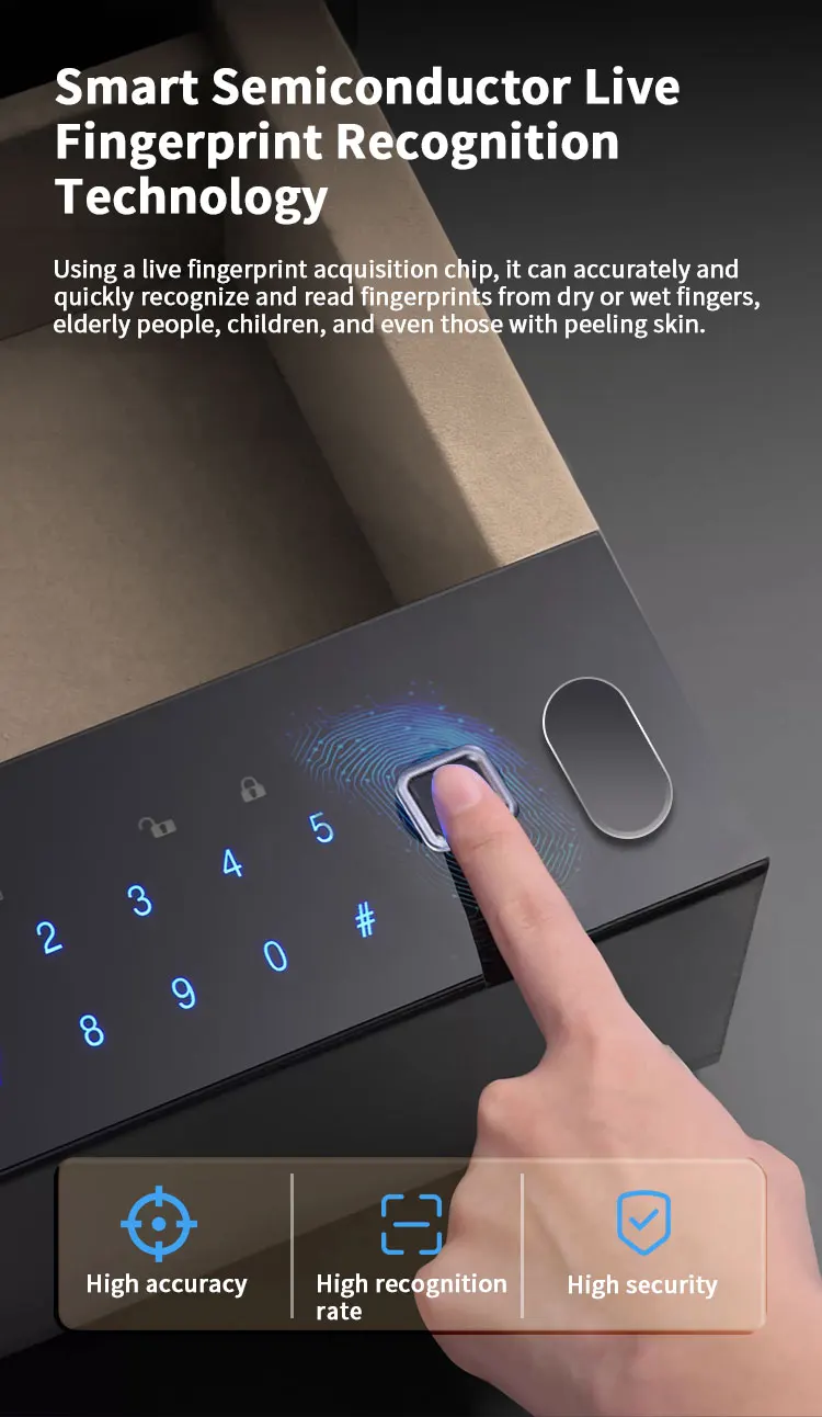 product ceqsafe smart fingerprint lock hidden drawer safe box cash jewelry safety drawer hotel safe for wardrobe-12