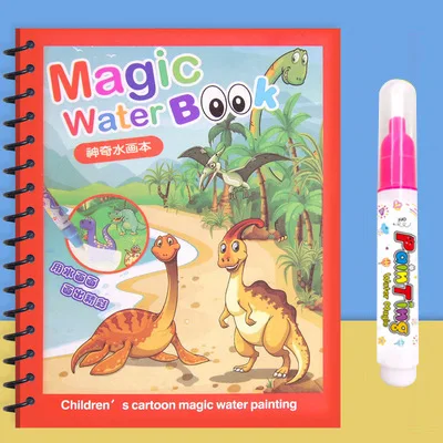 Paint with Water Books for Toddlers Ages 2-4 olds Birthday Gift Animal Dinosaur Unicorn  Reuse Painting Books toys with Pen