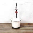 Pots Garden HYKING New Metal Flower Faucet Planter White And Black Flower Pots Garden Art Decoration