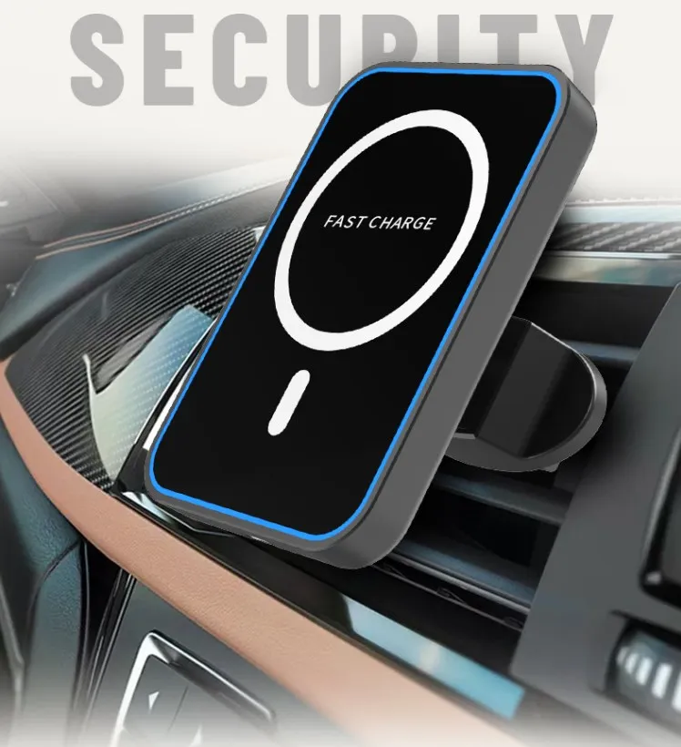 Auto Car Wireless Fast Charging Cell Phone Holder Magnetic Wireless Car Phone Charger