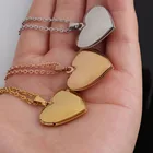 Heart Pendant Heart Stainless Steel Photo Frame 45cm Chain Necklace Heart Locket Pendant Necklace
