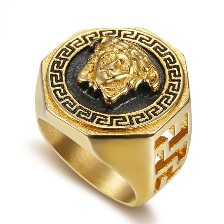 medusa 18k gold ring