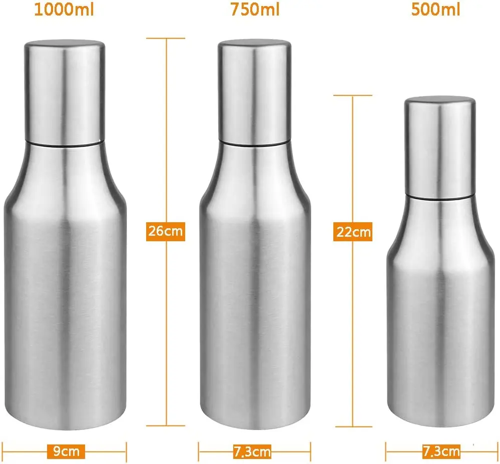500ml 750ml 1000ml Stainless Steel Olive Oil dispenser for Kitchen Oil Bottle
