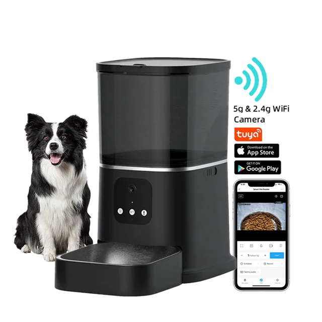 Large Capacity Smart Pet Feeder HD Camera Smart App Control Intelligent Pet Product Dual Power Supply Automatic Feeder
