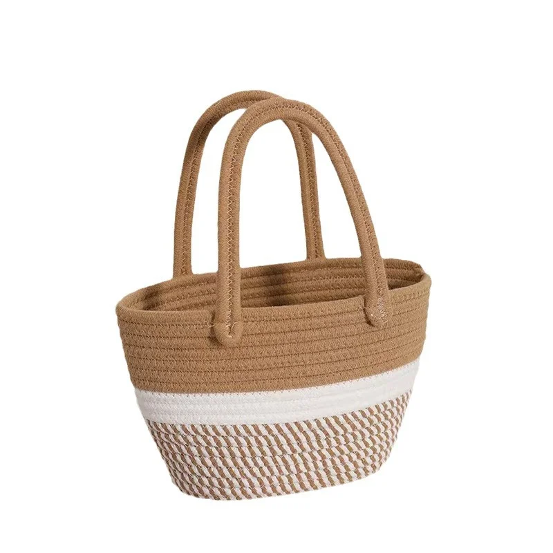 HUAYI  Cotton rope braided color customized Hand-woven bag