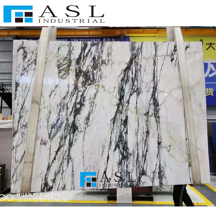 Clivia White Marble with green veins for wall tiles light green gold and white marble tilestile