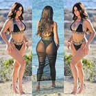Beachwear YSB Wholesale Sexy Bikini Underwear Solid Color Swimwear Beachwear Swim Suit Set