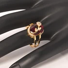Natural Ruby Luxurious Beautifully Jewelry Women Daisy Flower Natural Ruby Emerald Ring