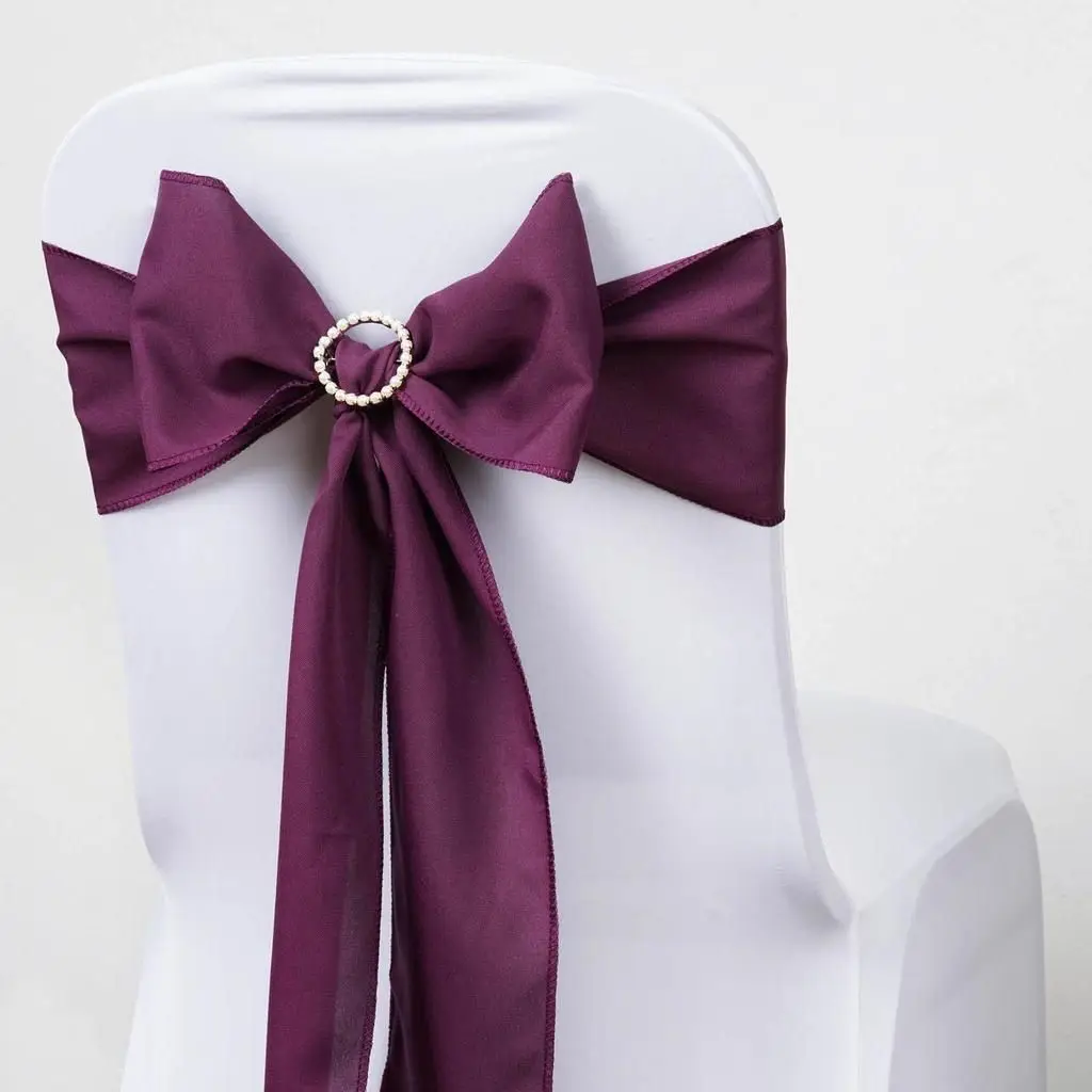 Factory Party and Wedding Decoration Satin Fabric Bowknot Pink Chair Sash