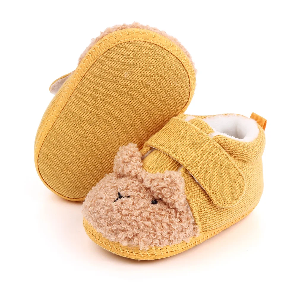Winter Warm Teddy Fluffy Cute Cartoon Animal Baby Comfortable Soft Soled Toddler Shoes manufacture
